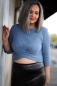 Preview: Fein-Rippjersey uni jeansblau