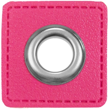 Ösen Patch Quadrat pink