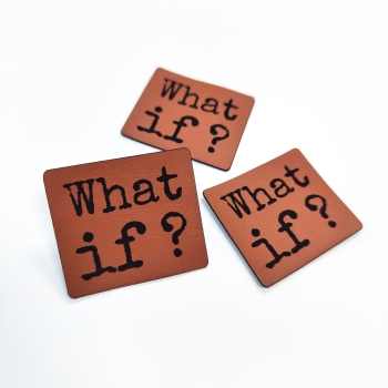 Kunstleder-Label "What if?" braun