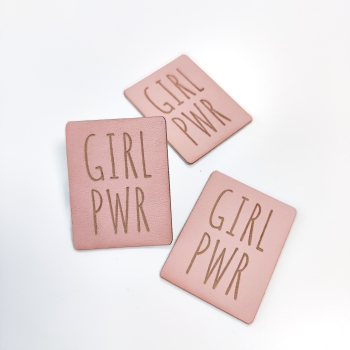 Kunstleder-Label "GIRL PWR" rosa