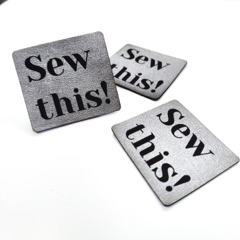 Kunstleder-Label "SEW THIS!" silber