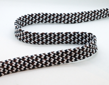 Baumwollkordel flach 18mm weiß/schwarz/kupfer