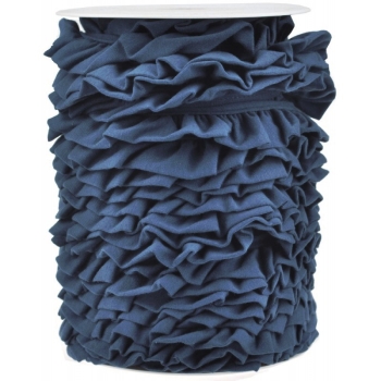 Jersey Volantband jeansblau