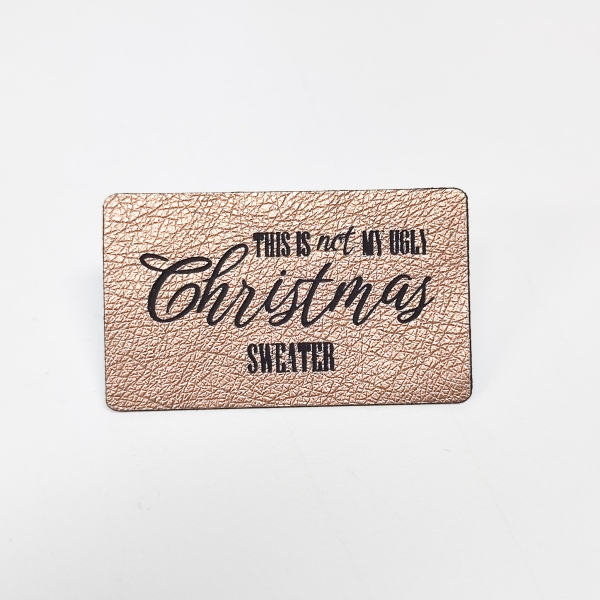Kunstleder-Label "this is NOT my ugly christmas sweater" gold