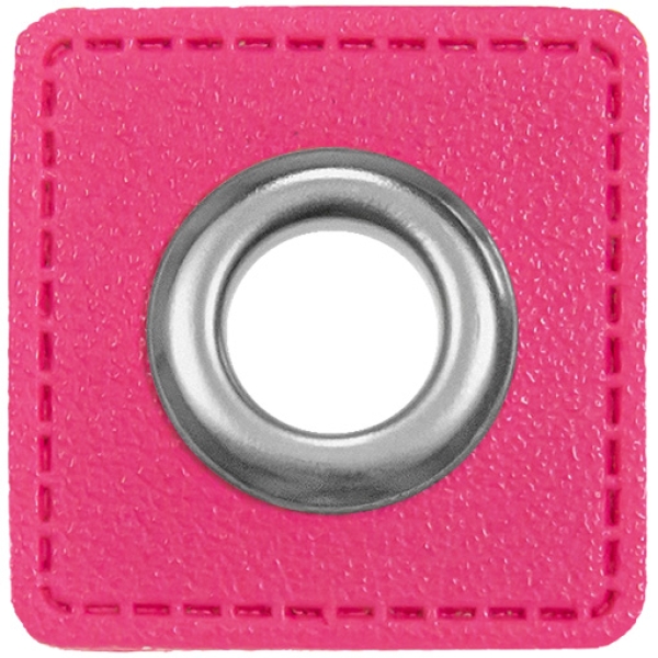 Ösen Patch Quadrat pink