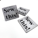 Kunstleder-Label "SEW THIS!" silber