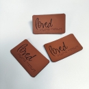B-WARE Kunstleder-Label "loved beyond measure" braun